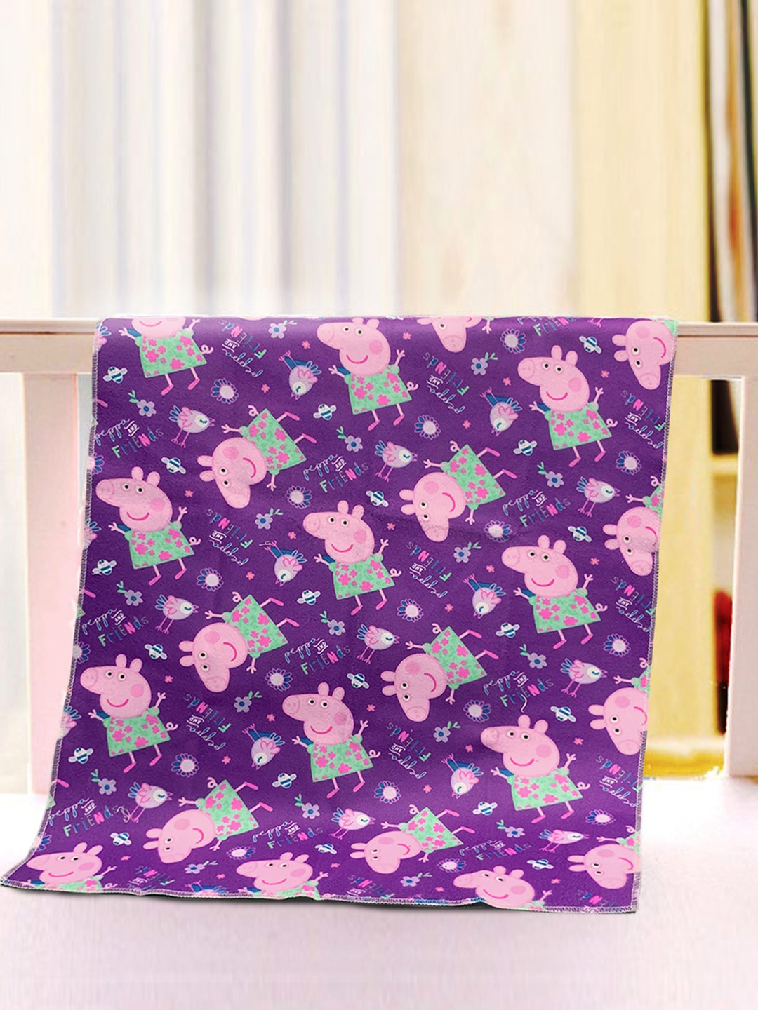 

YK Kids Peppa Pig Printed Medium Size Mattress Protector, Purple