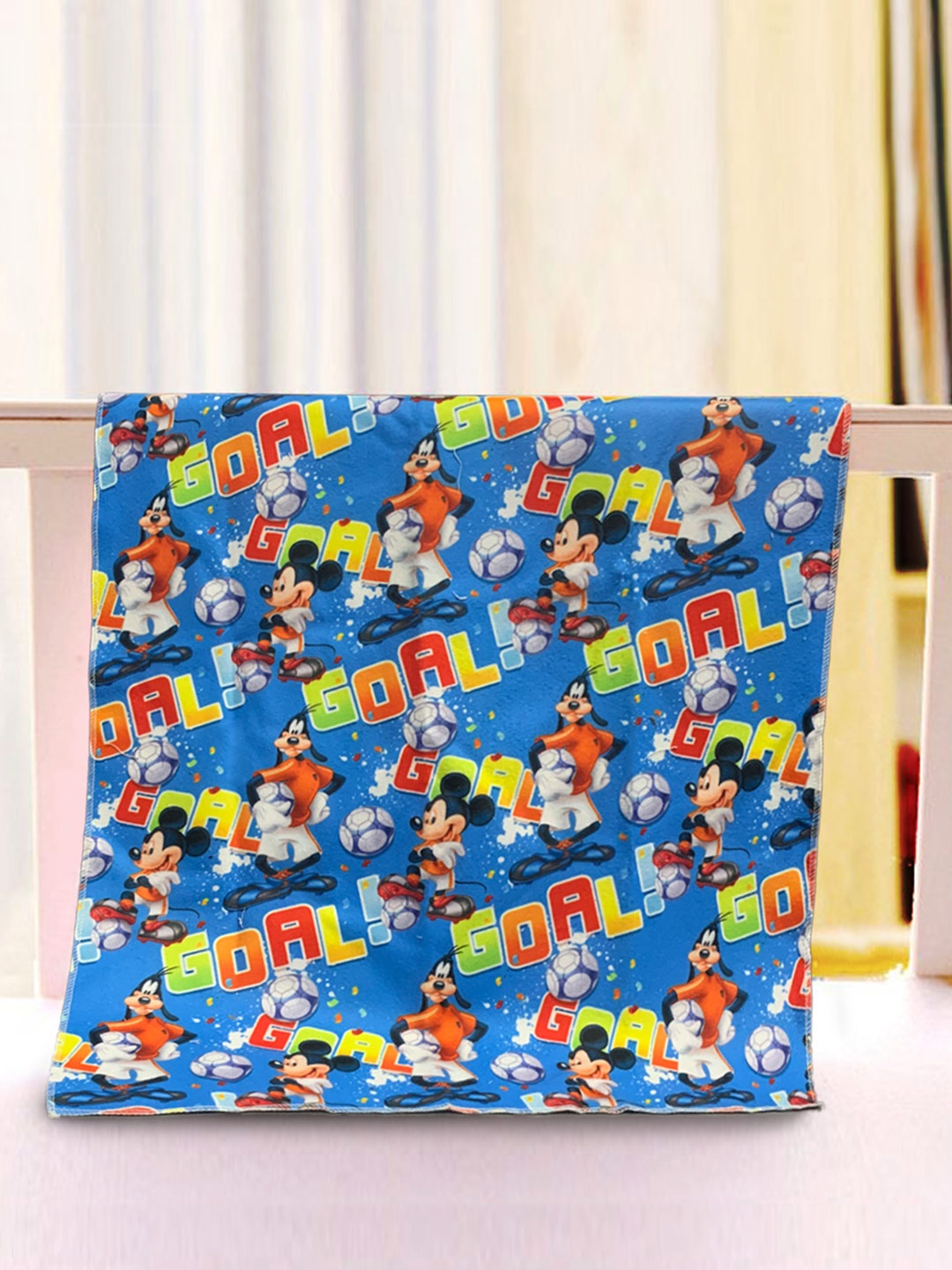 

YK Blue Polyester MickeyMouse Printed Large Size Dry Sheet/Bed Protector for Kids