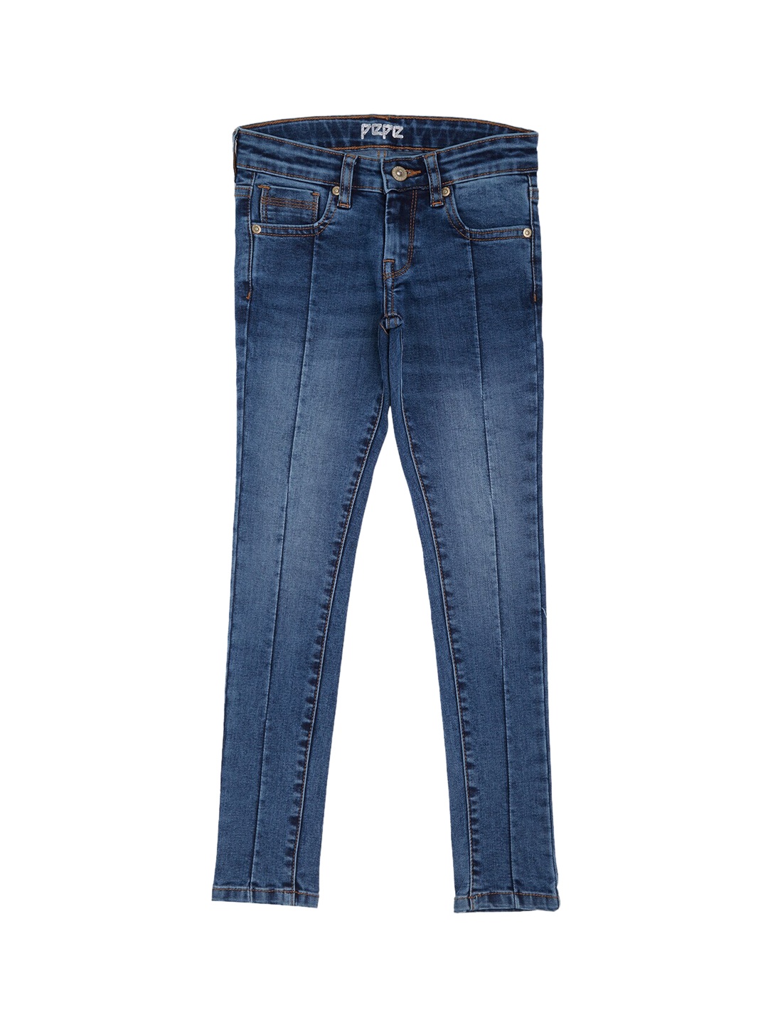 

Pepe Jeans Girls Blue Heavy Fade Cotton Regular Fit Jeans
