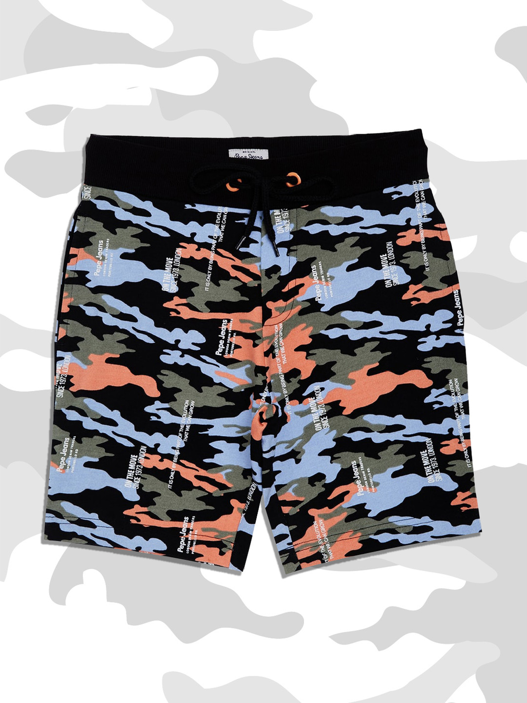 

Pepe Jeans Boys Black Camouflage Printed Outdoor Shorts