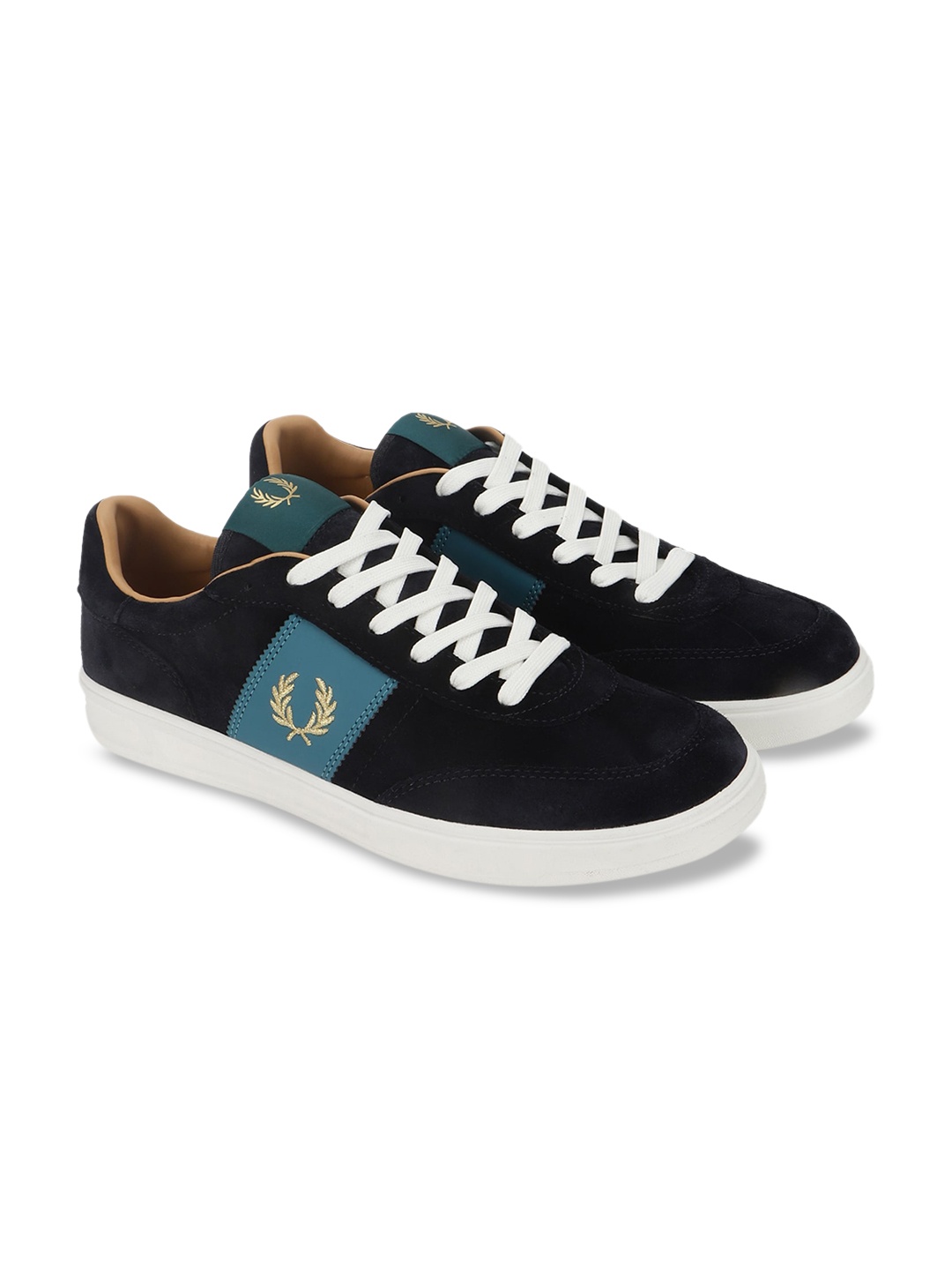 

Fred Perry Men Navy Blue Woven Design Sneakers