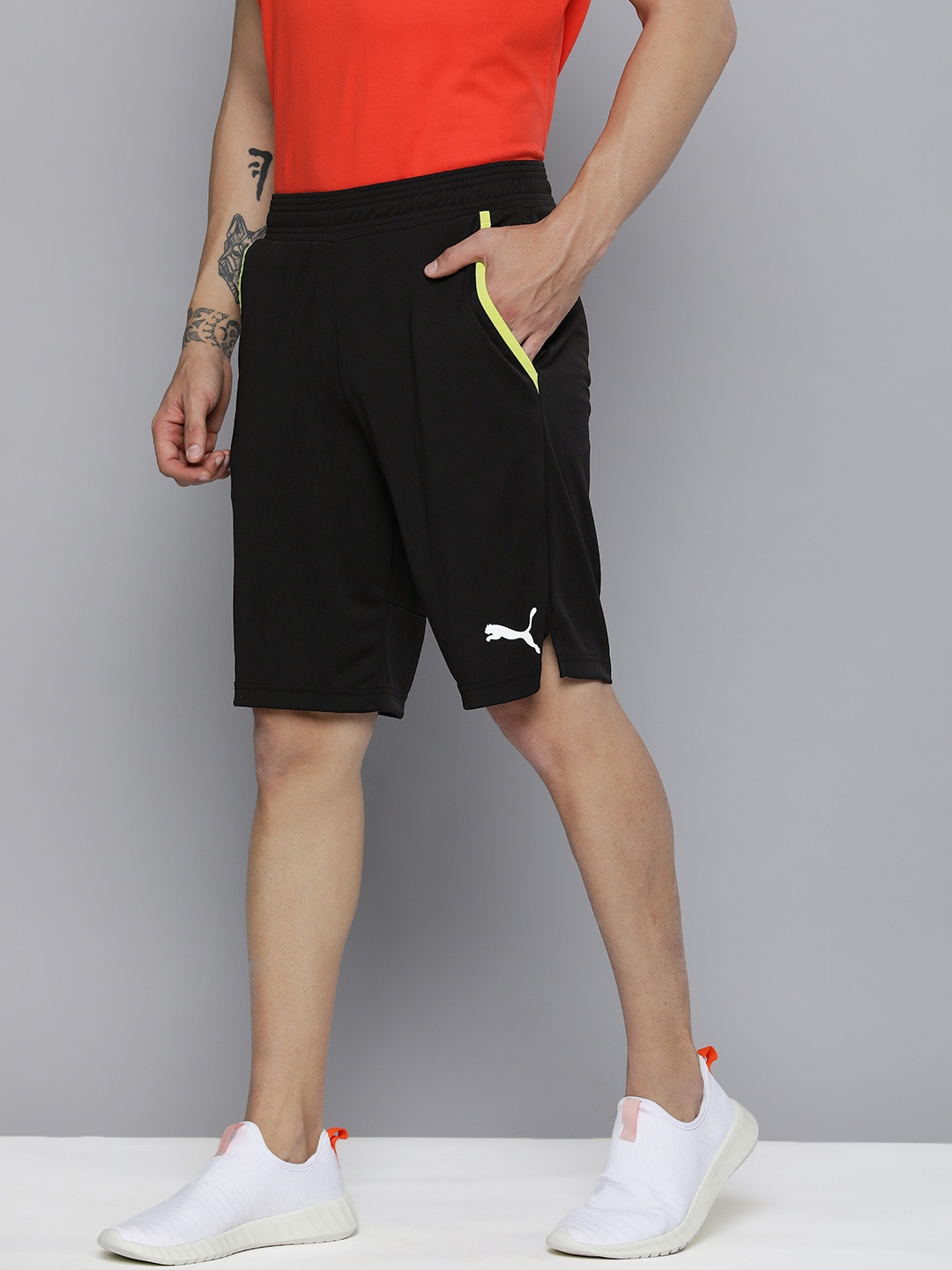 

Puma Men Black Solid RTG Interlock Dy-Cell Sports Shorts