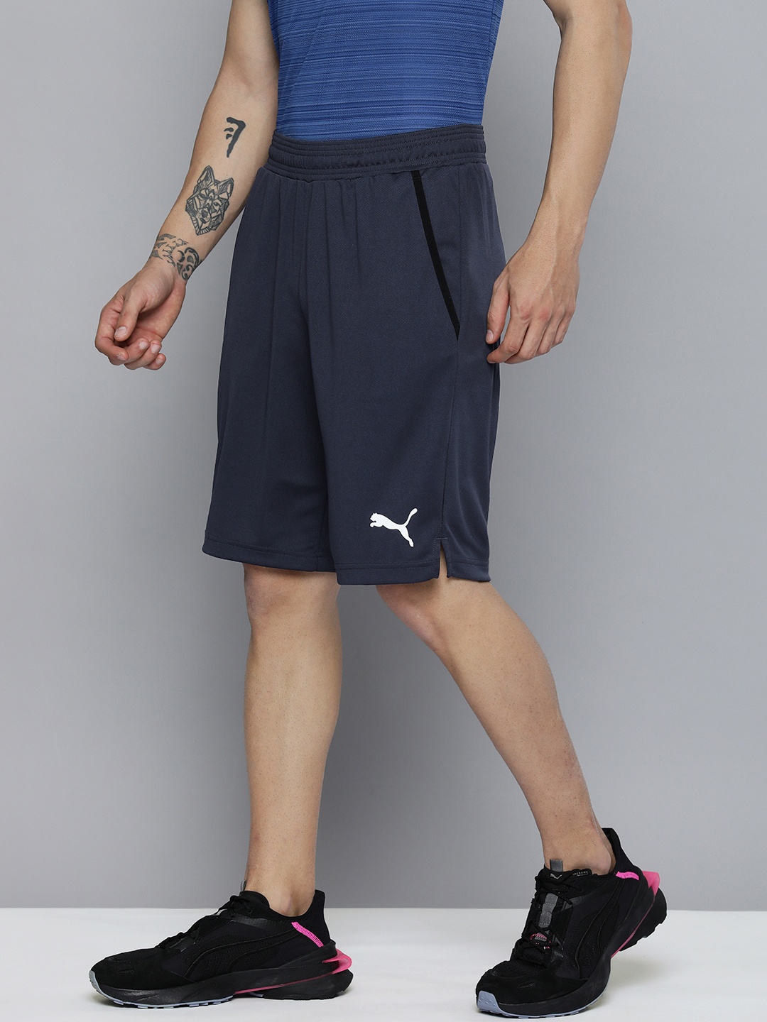 

Puma Men Blue RTG Interlock Regular Fit Sports Shorts