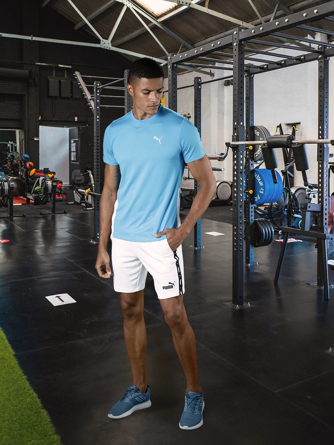 

Puma Men White Essentials+ Tape Sports Shorts