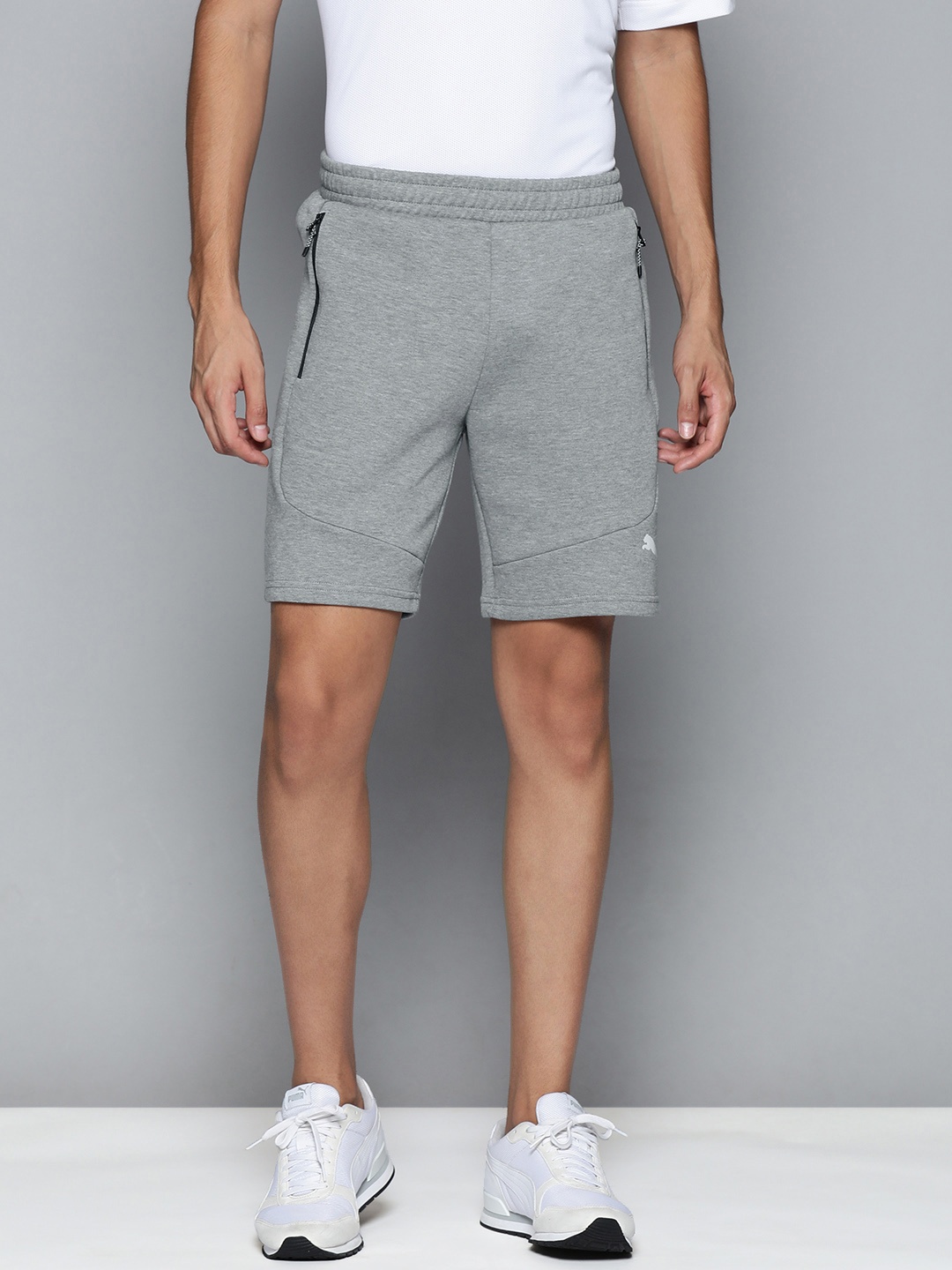

Puma Men Grey Solid Mid-Rise dryCELL Sports Shorts