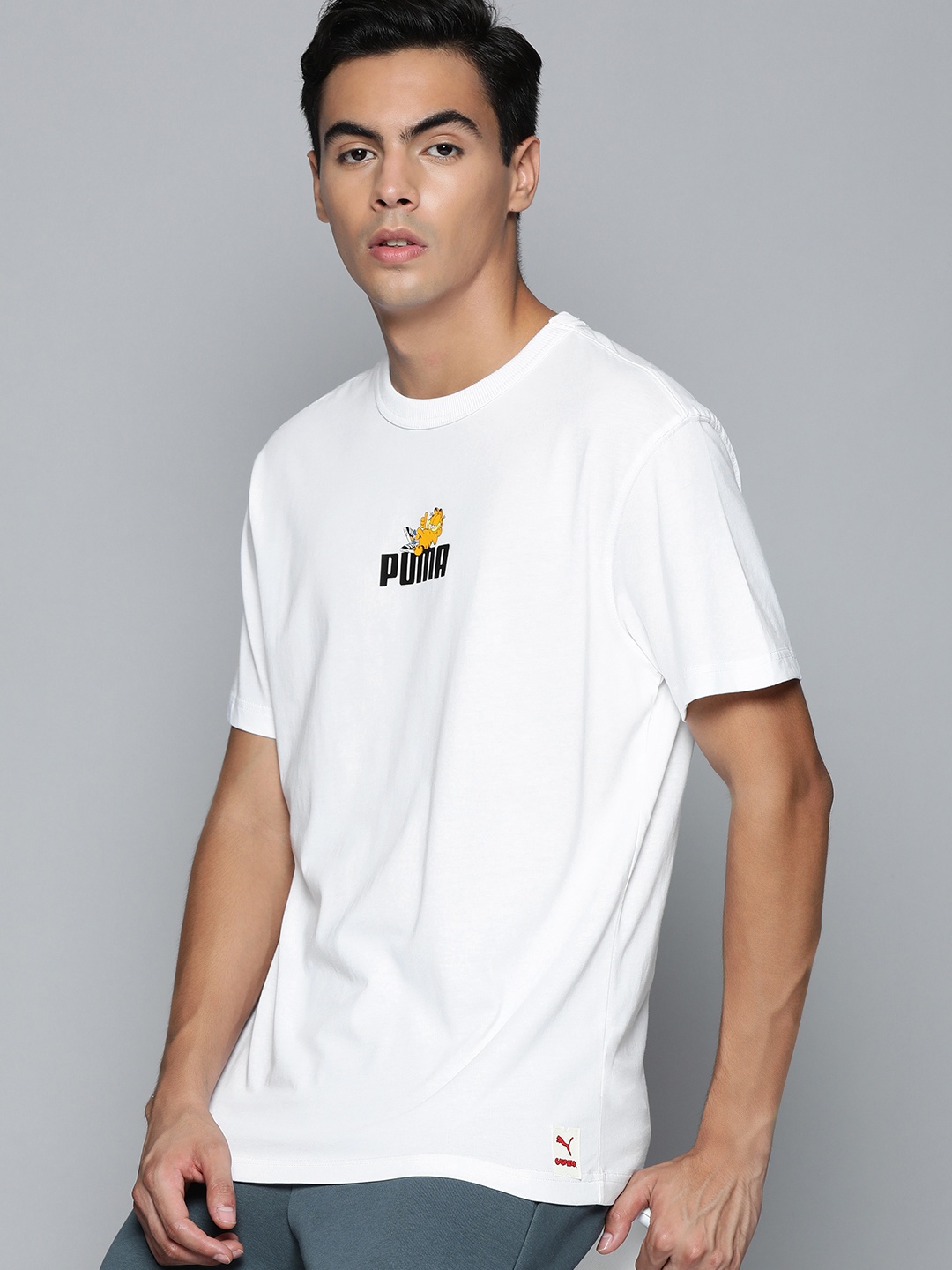 

PUMA x GARFIELD Men White & Multicoloured- Graphic Printed Casual T-shirt