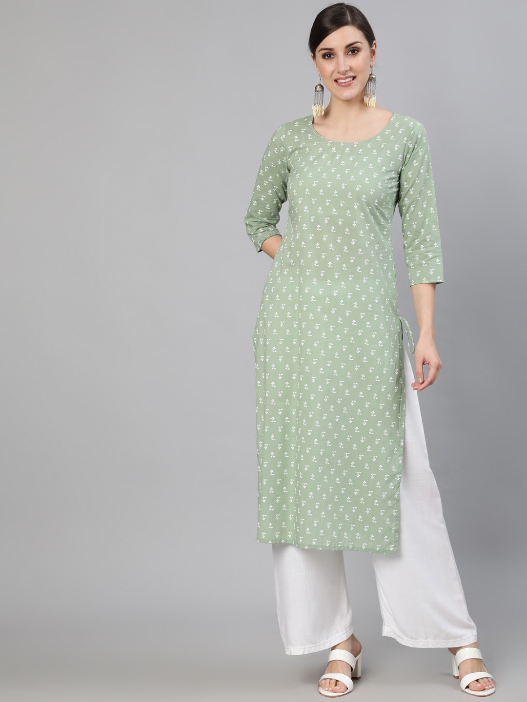 

Nayo Women Green Ethnic Motifs Printed Kurta