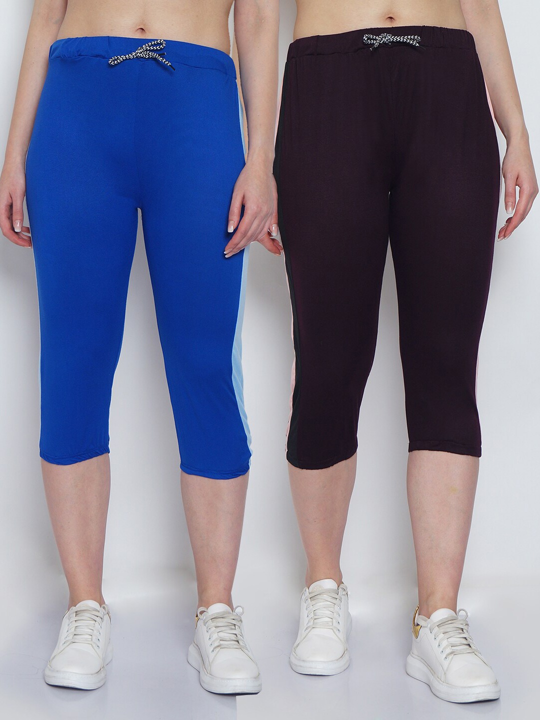 

GRACIT Women Set Of 2 Capris, Blue