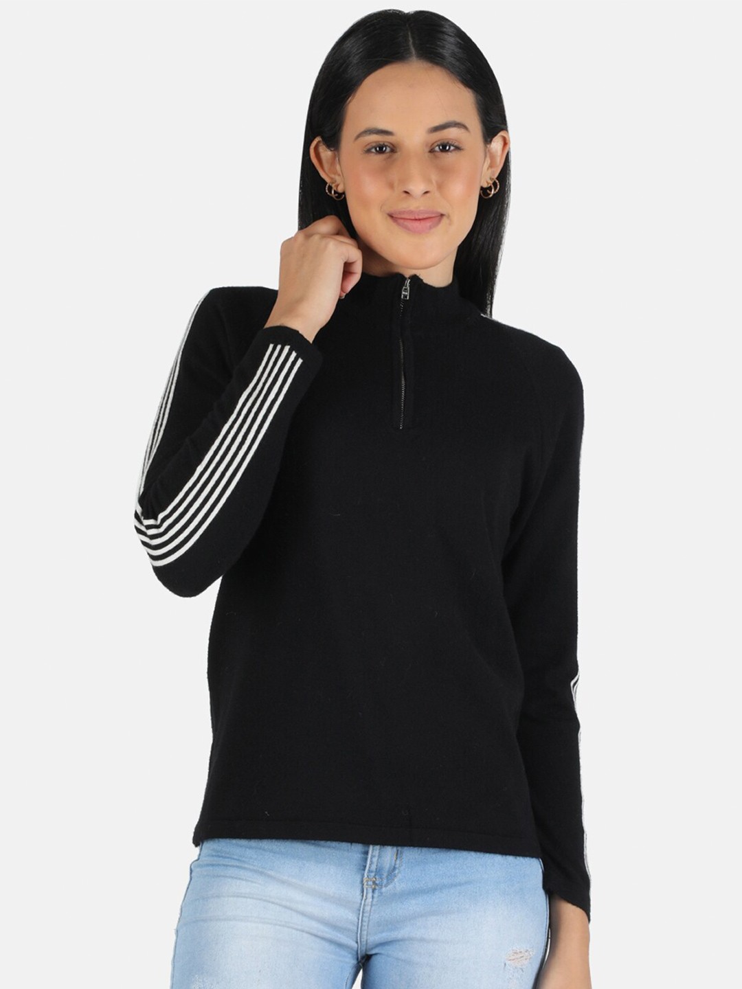 

Monte Carlo Women Black Solid Wool Pullover