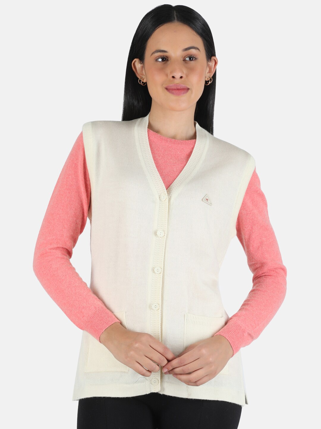 

Monte Carlo Women Cream-Coloured Wool Cardigan