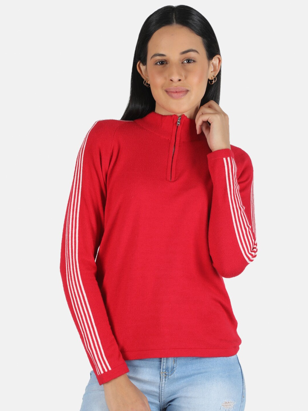 

Monte Carlo Women Red & White Wool Pullover