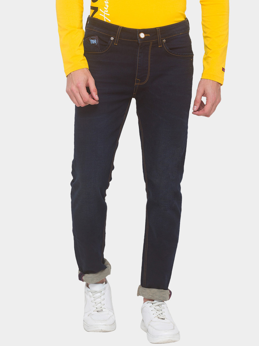 

Being Human Men Navy Blue Mid-Rise Regular Fit Clean Look Jeans