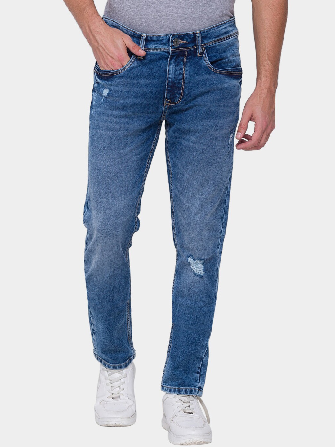 

Being Human Men Blue Regular Fit Mildly Distressed Heavy Fade Jeans