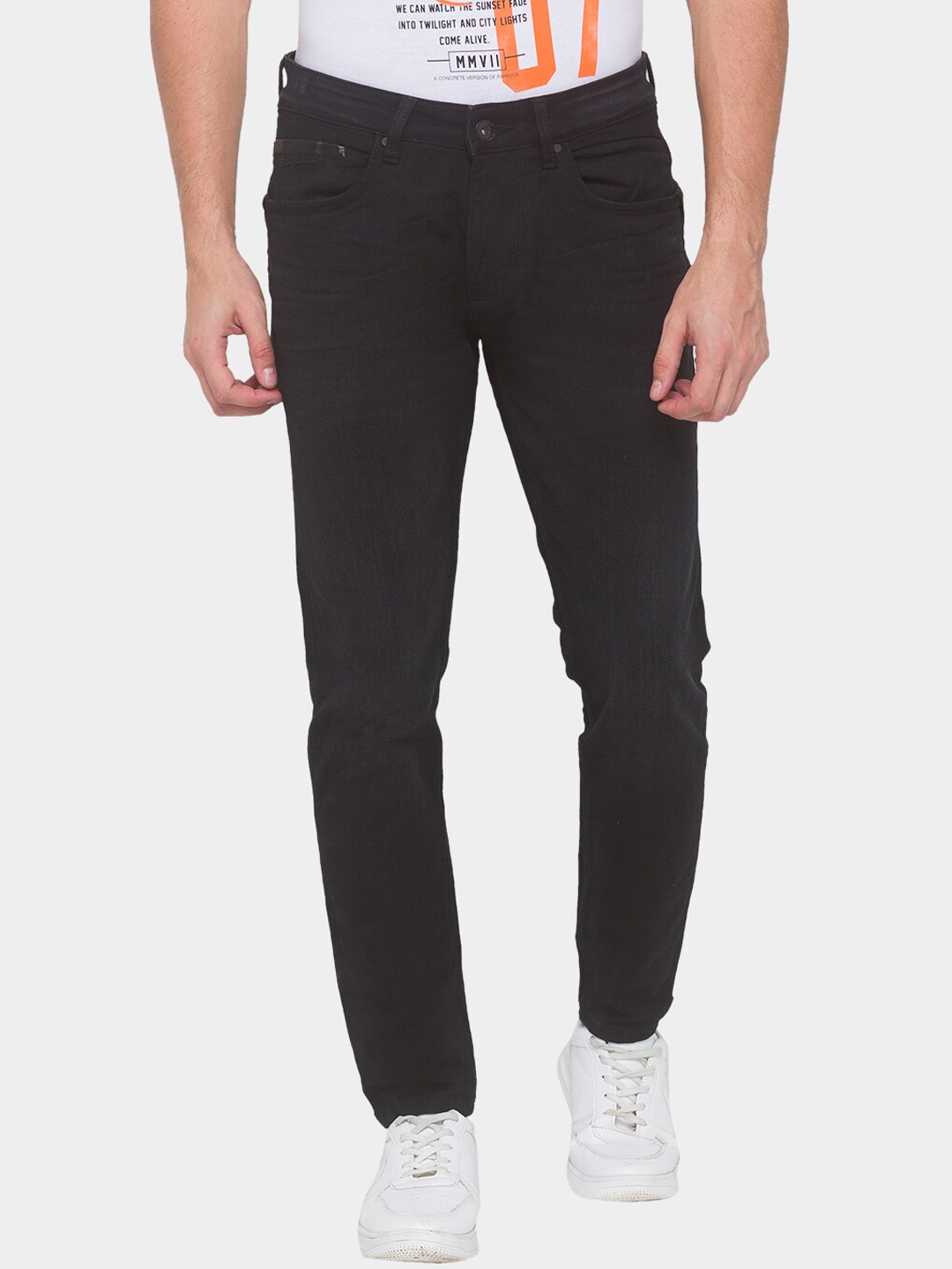 

Being Human Men Black Regular Fit Clean Look Cotton Jeans