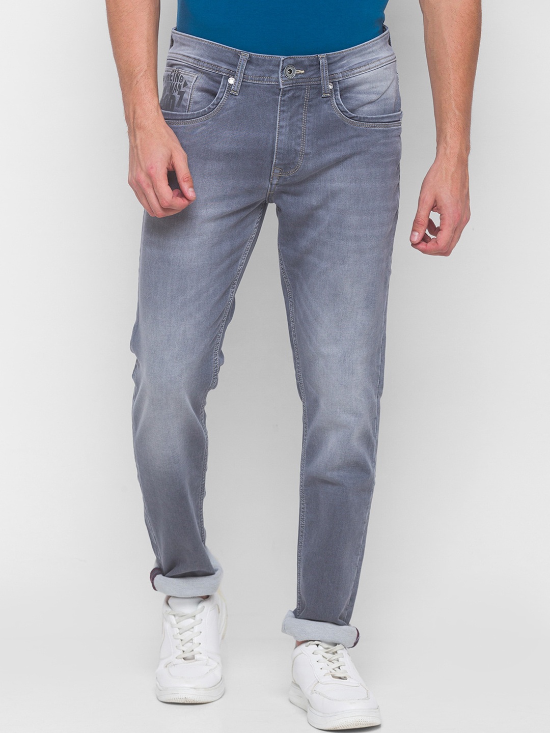 

Being Human Men Grey Regular Fit Heavy Fade Jeans