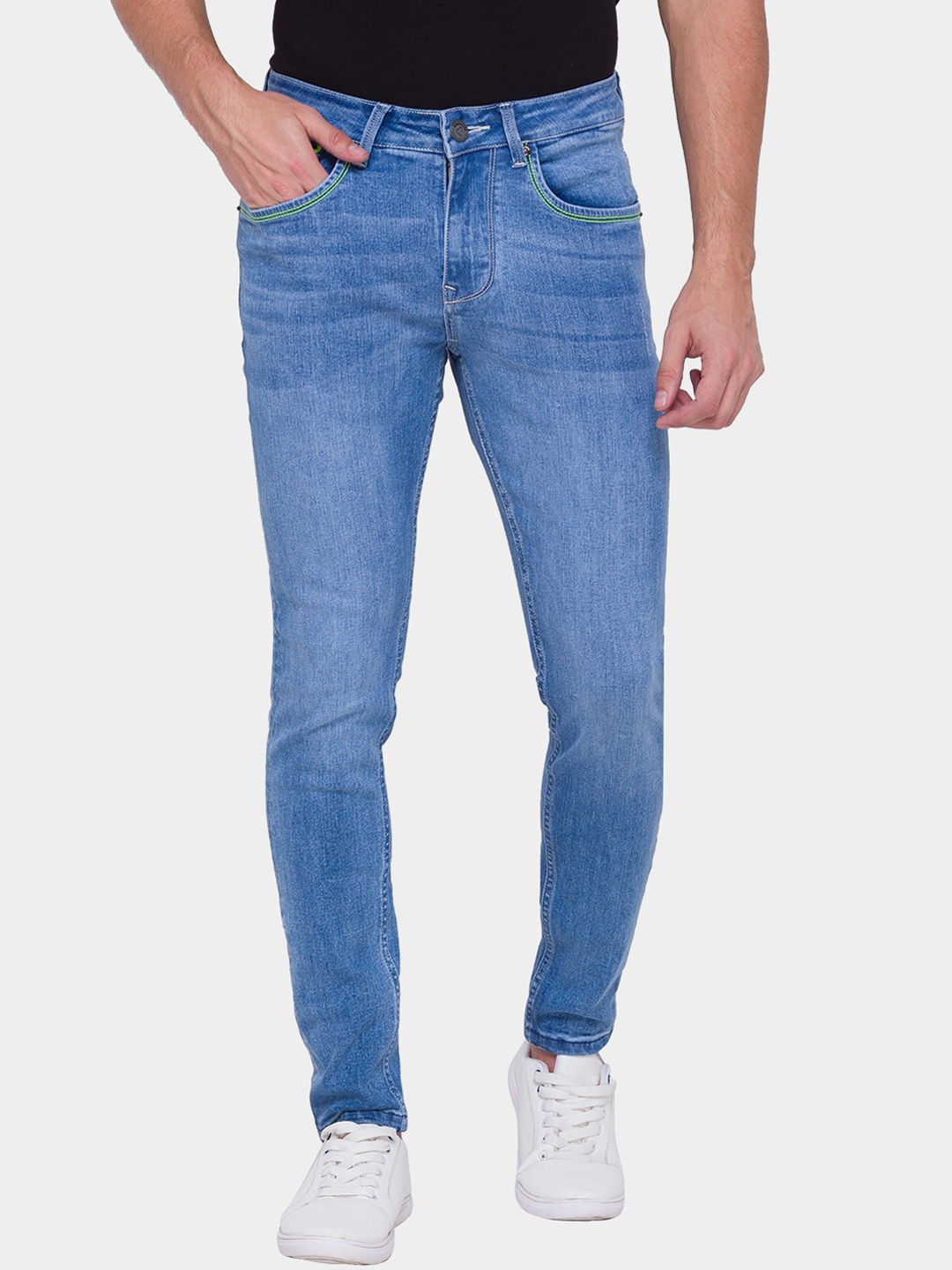 

Being Human Men Blue Regular-Fit Light Fade Jeans