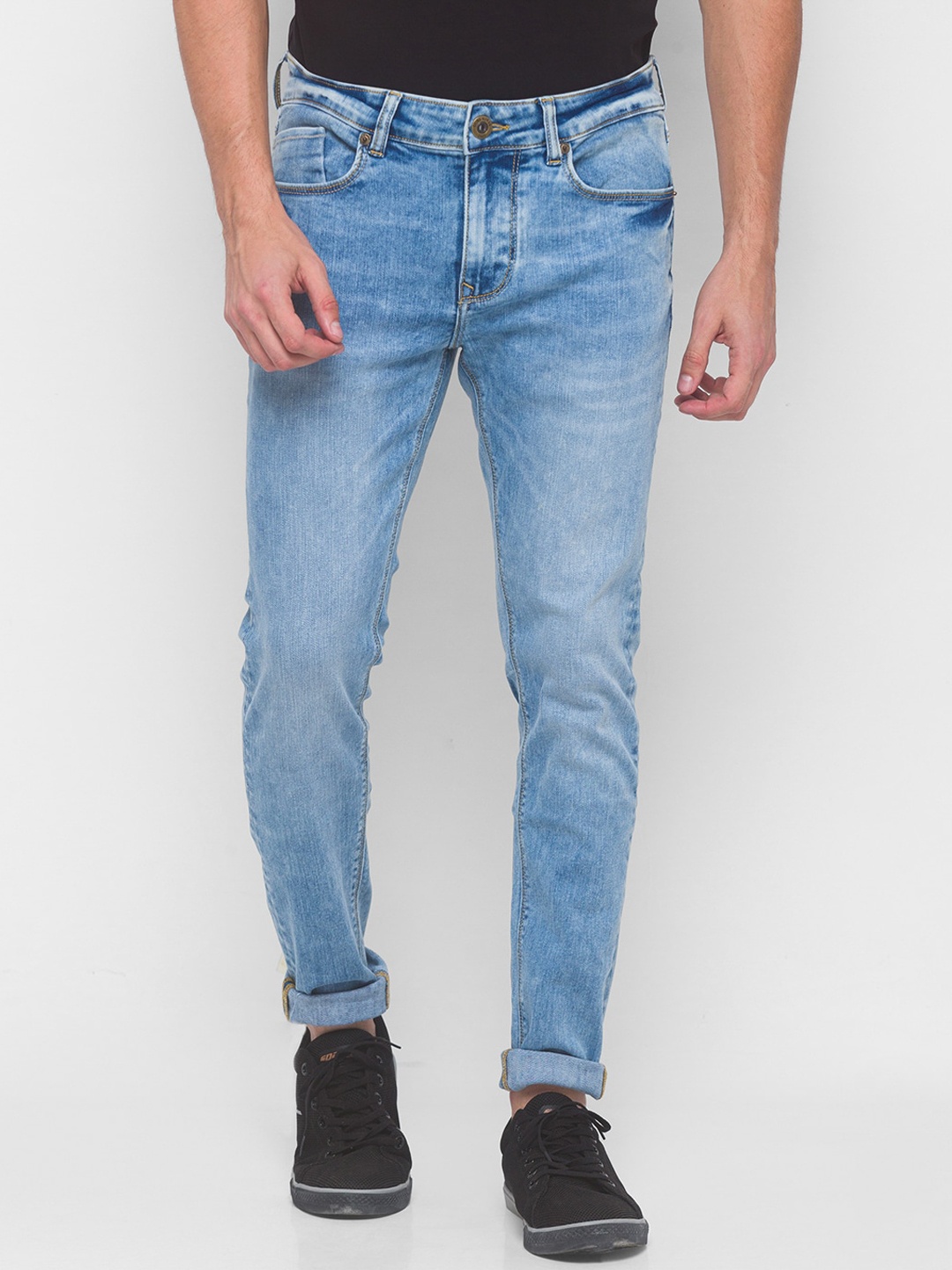 

Being Human Men Blue Regular-Fit Heavy Fade Jeans