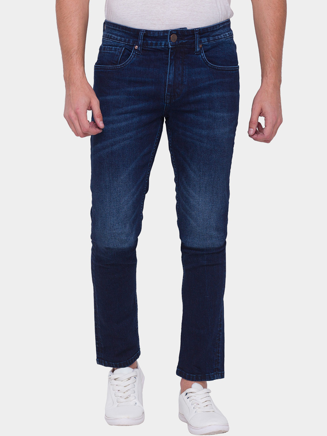 

Being Human Men Blue Crop Regular-Fit Light Fade Jeans