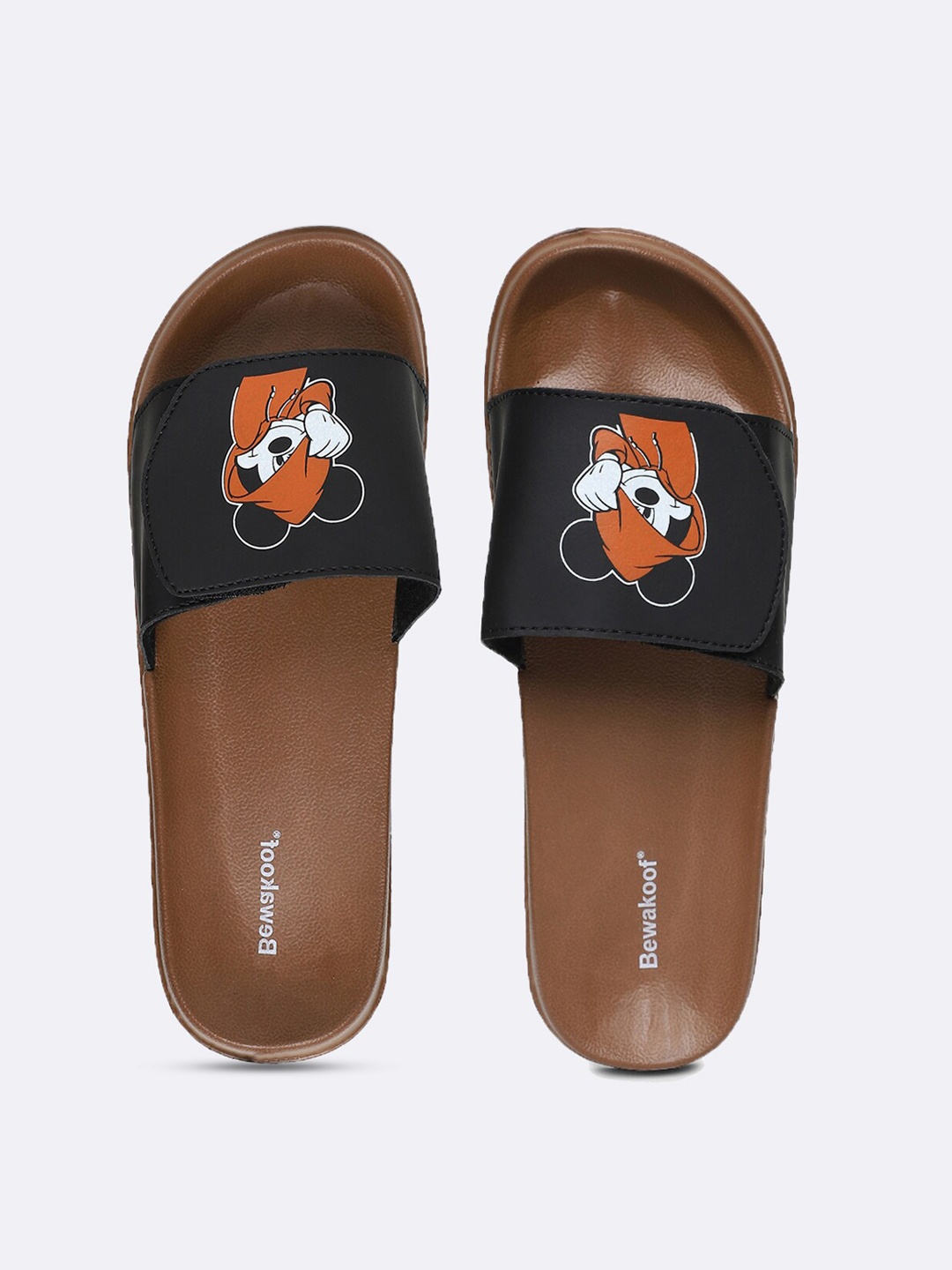 

Bewakoof Men Brown Printed Sliders