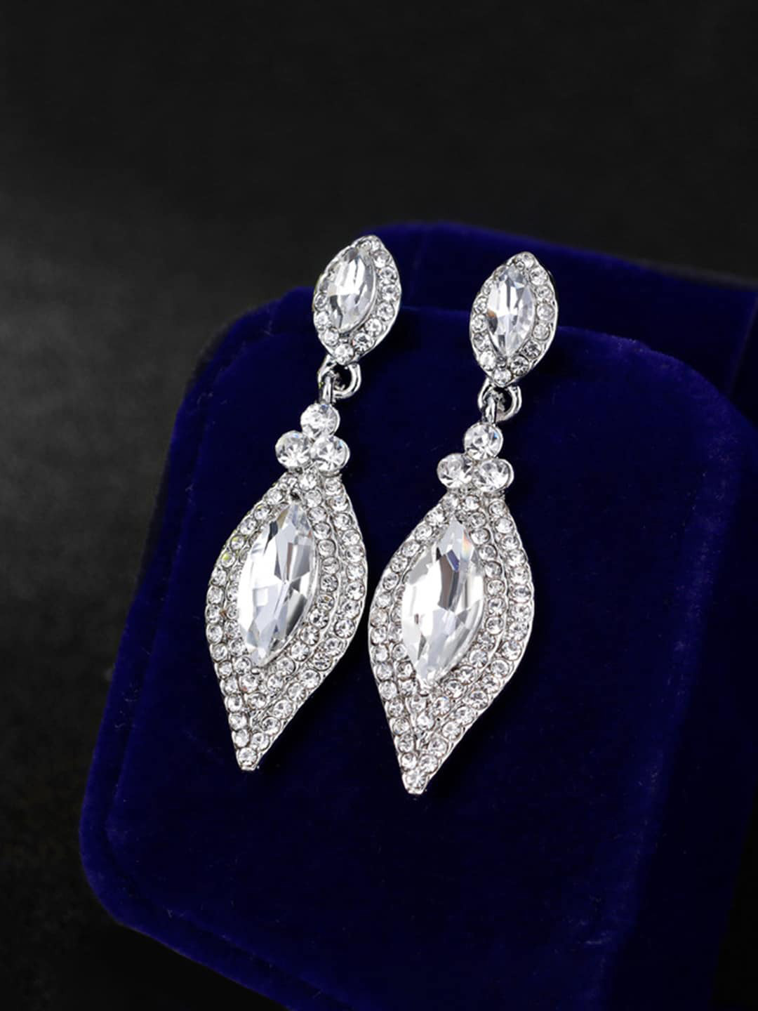 

Yellow Chimes Silver-Plated Contemporary Drop Earrings
