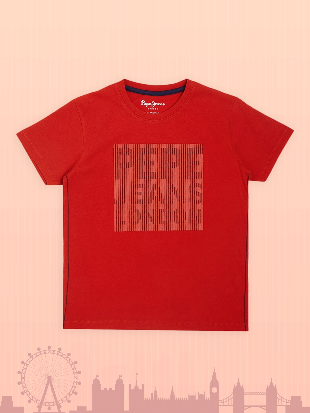 

Pepe Jeans Boys Red Typography Printed T-shirt