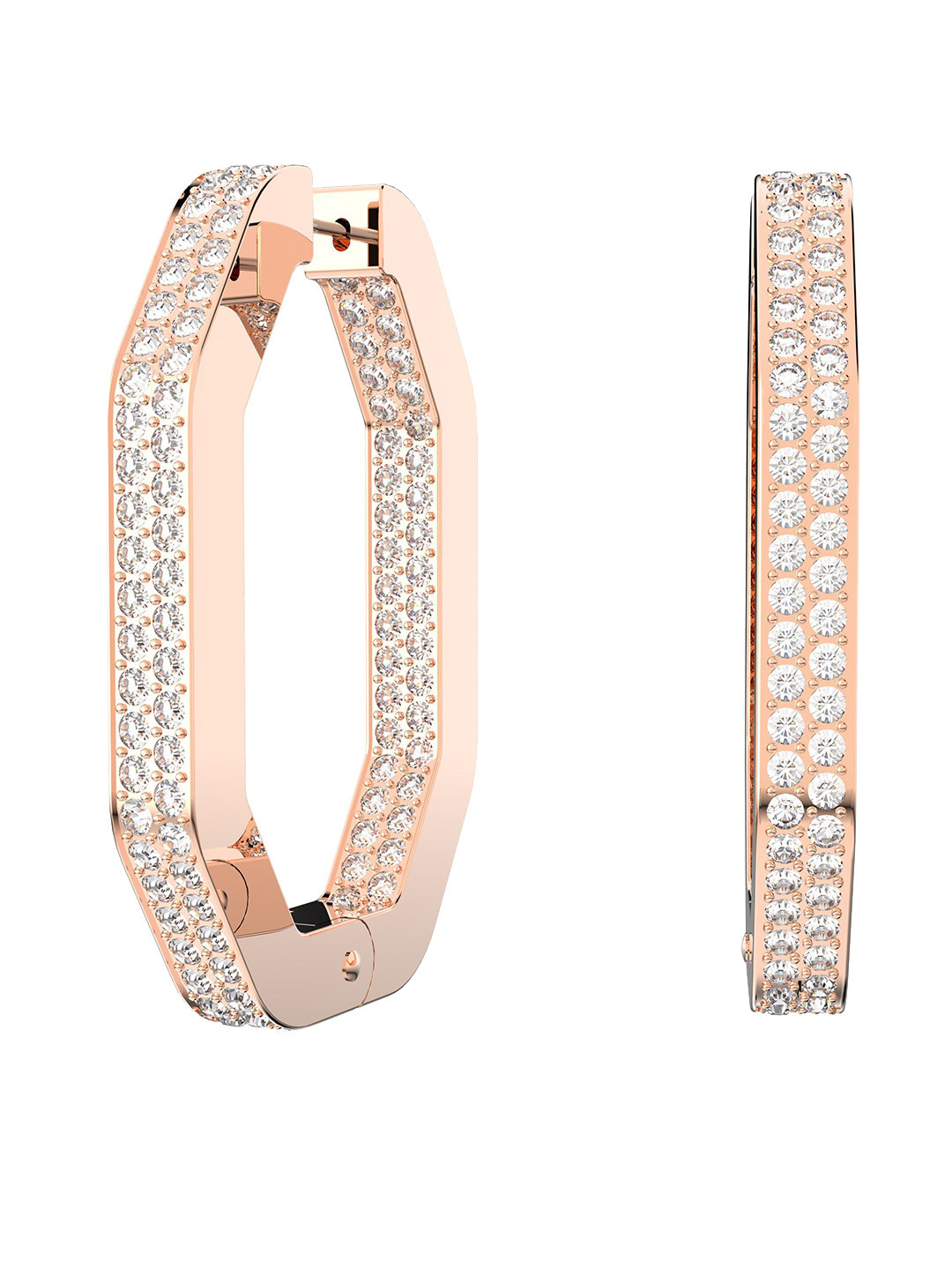 

SWAROVSKI Rose Gold-Plated & White Crystals Hoop Earrings