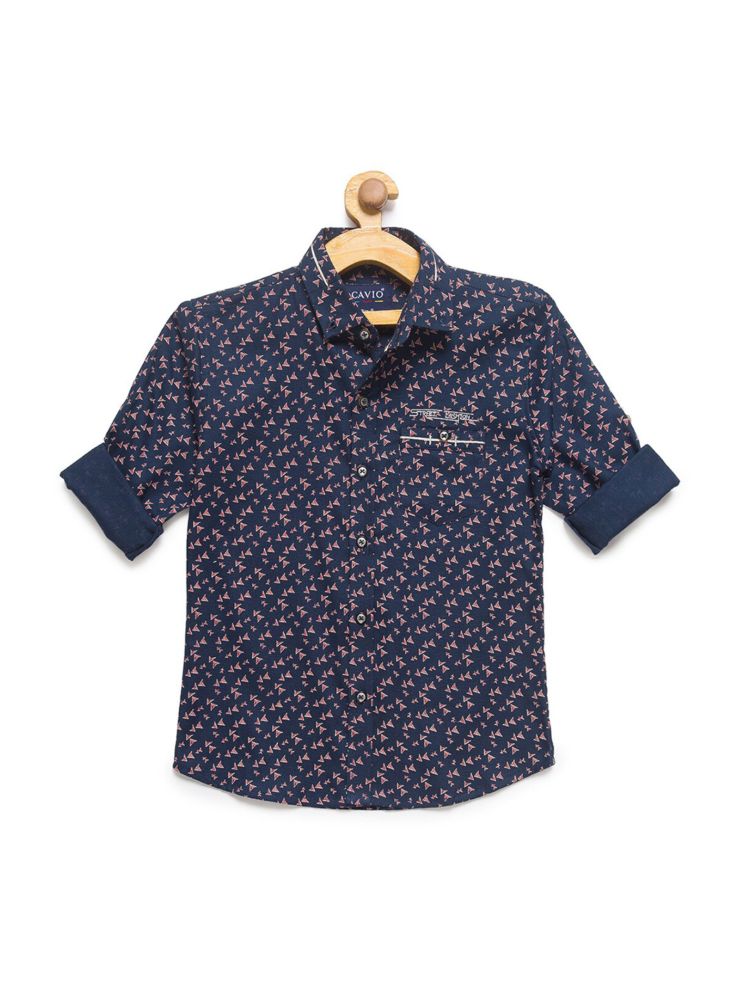 

CAVIO Boys Navy Blue Premium Floral Printed Casual Shirt