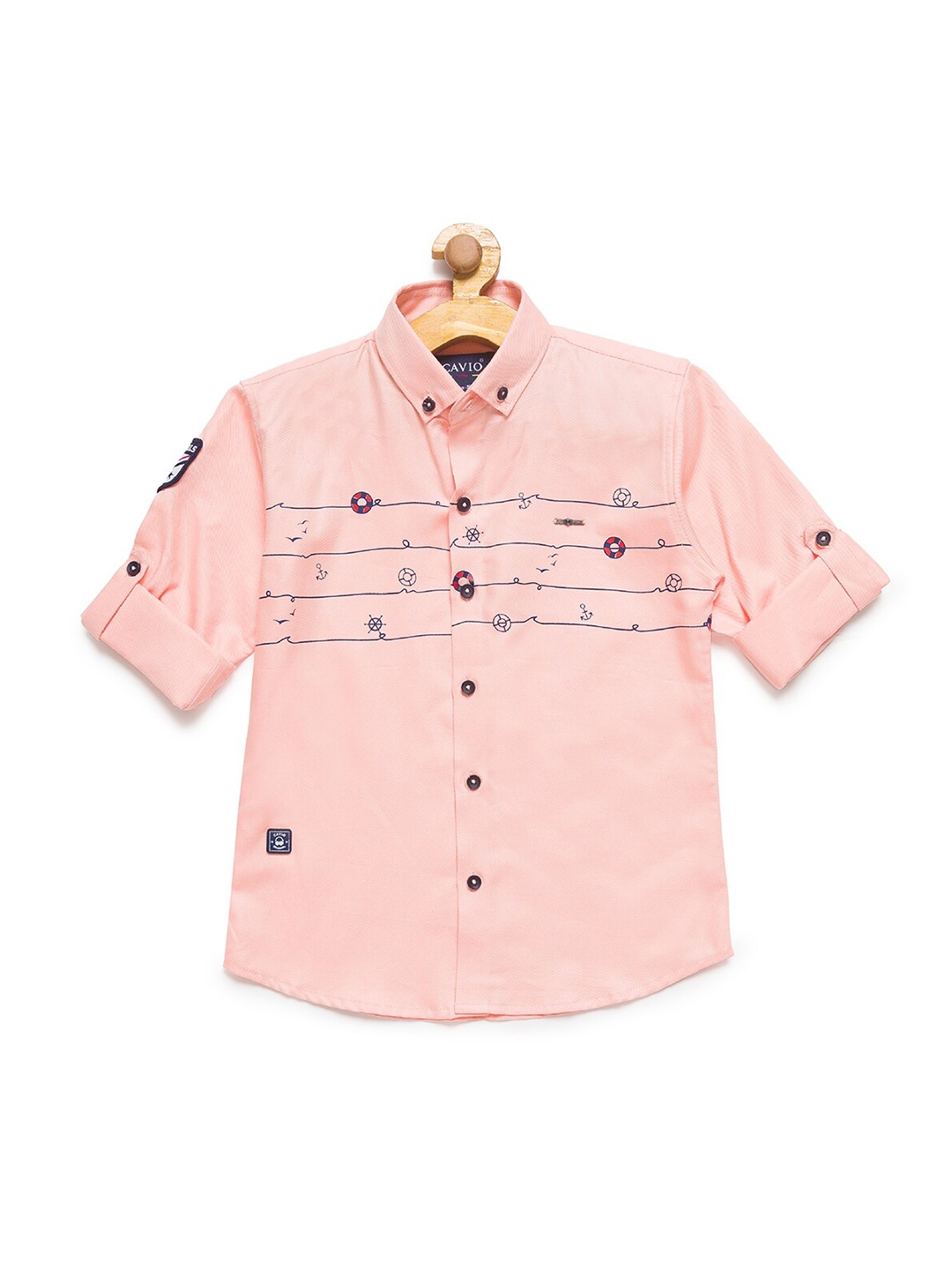 

CAVIO Boys Pink Premium Printed Casual Shirt