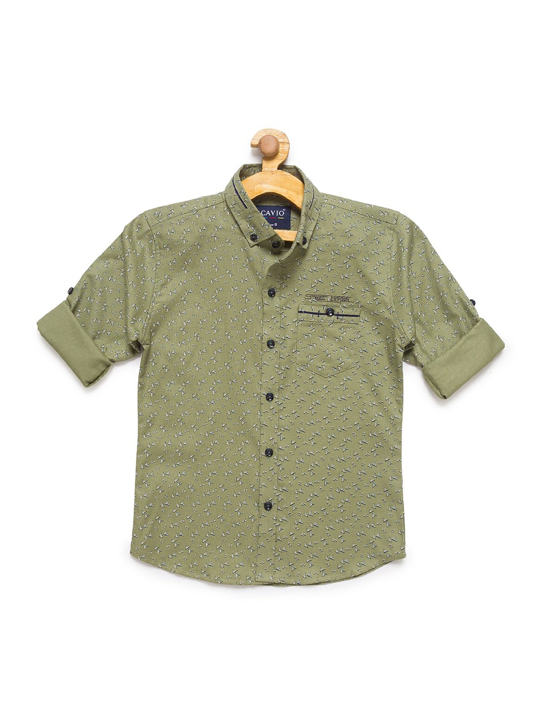 

CAVIO Boys Green Premium Printed Casual Shirt