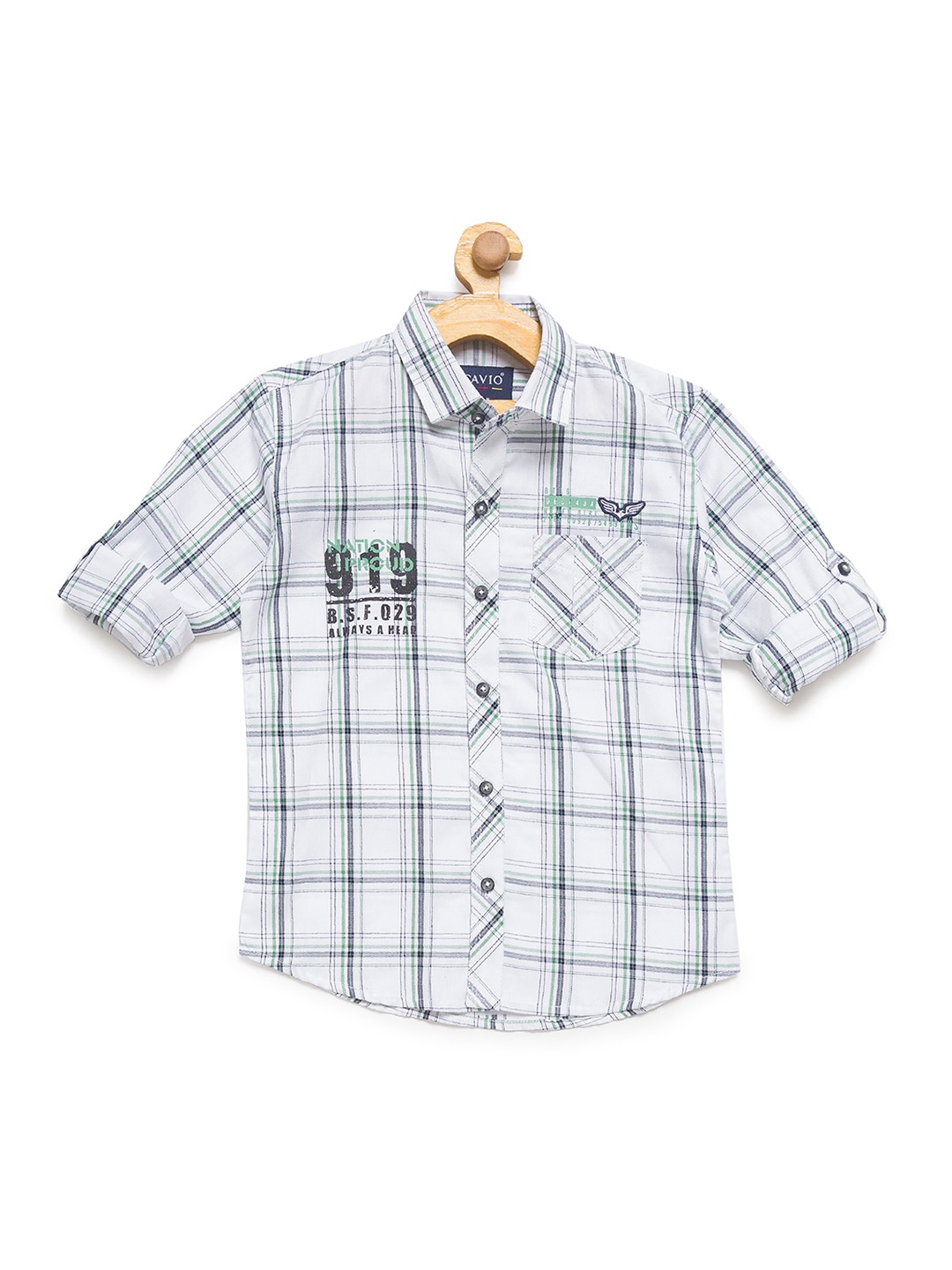 

CAVIO Boys White Premium Checked Casual Shirt