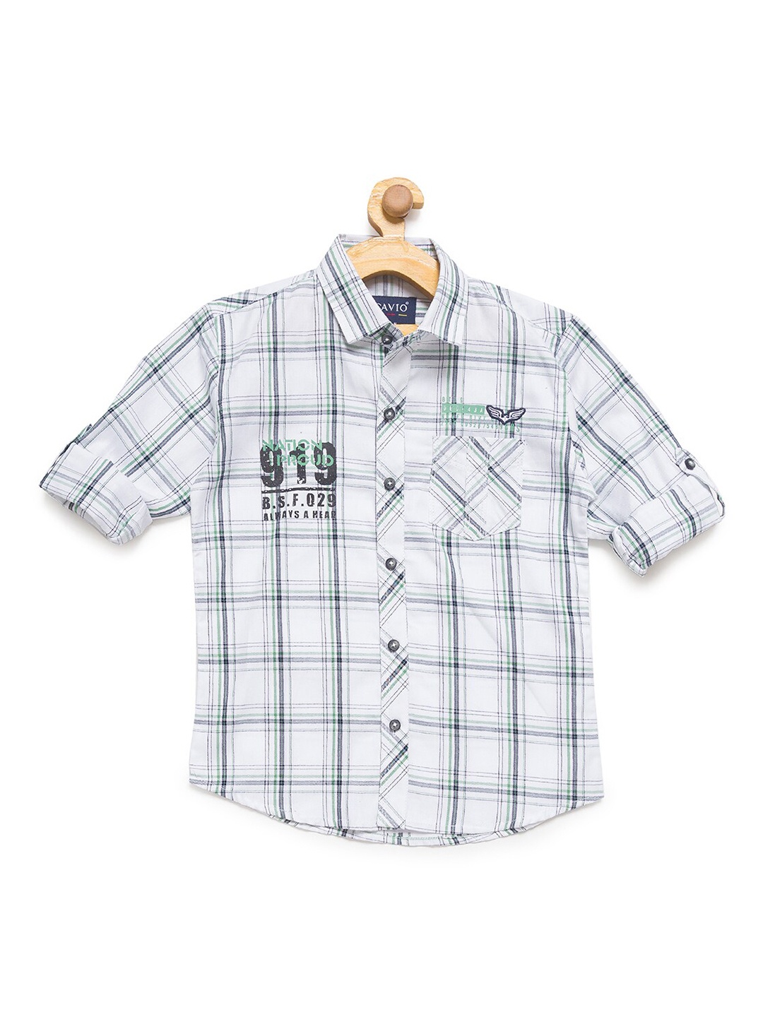 

CAVIO Boys White Premium Checked Casual Shirt