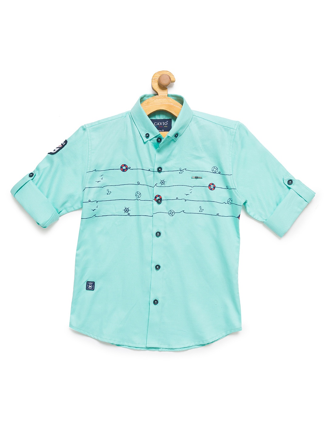

CAVIO Boys Green Premium Casual Shirt