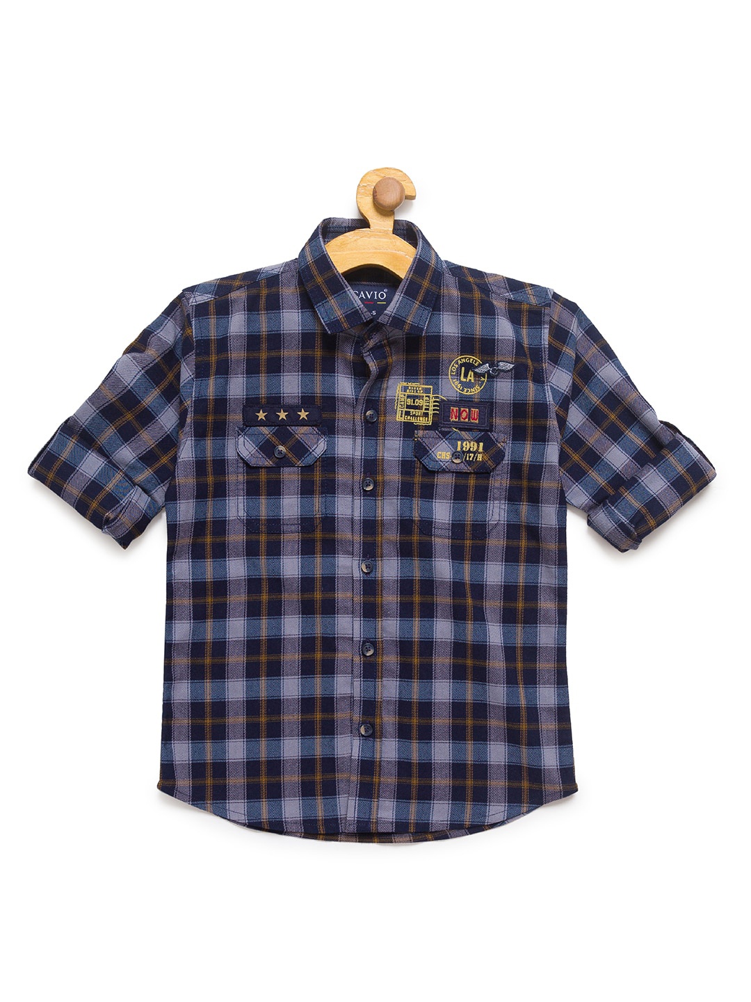 

CAVIO Boys Blue Premium Checked Casual Shirt