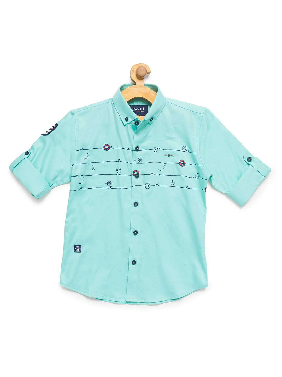 

CAVIO Boys Green Premium Casual Shirt