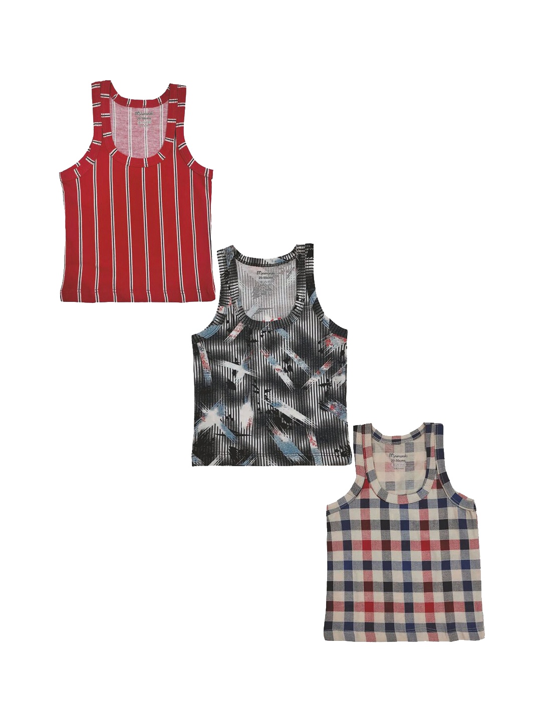 

Zoom Minimondo Girls Pack Of 3 Assorted Printed Innerwear Vests