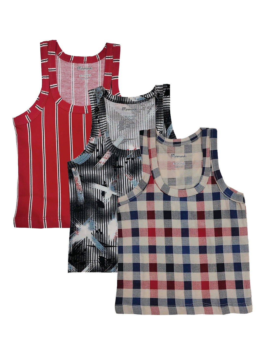 

Zoom Minimondo Boys Pack of 3 Assorted Innerwear Vests