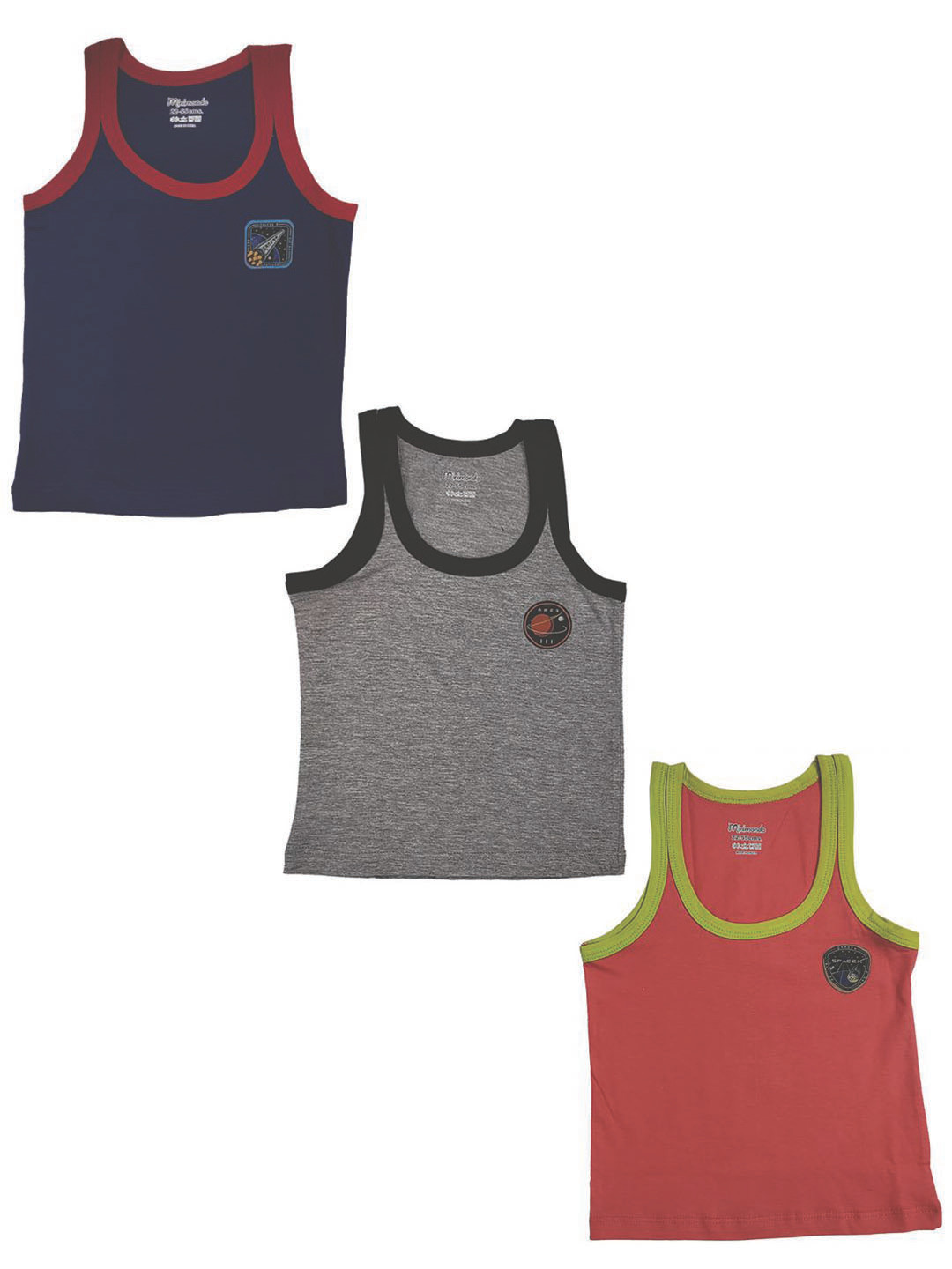

Zoom Minimondo Boys Pack of 3 Assorted Innerwear Vest