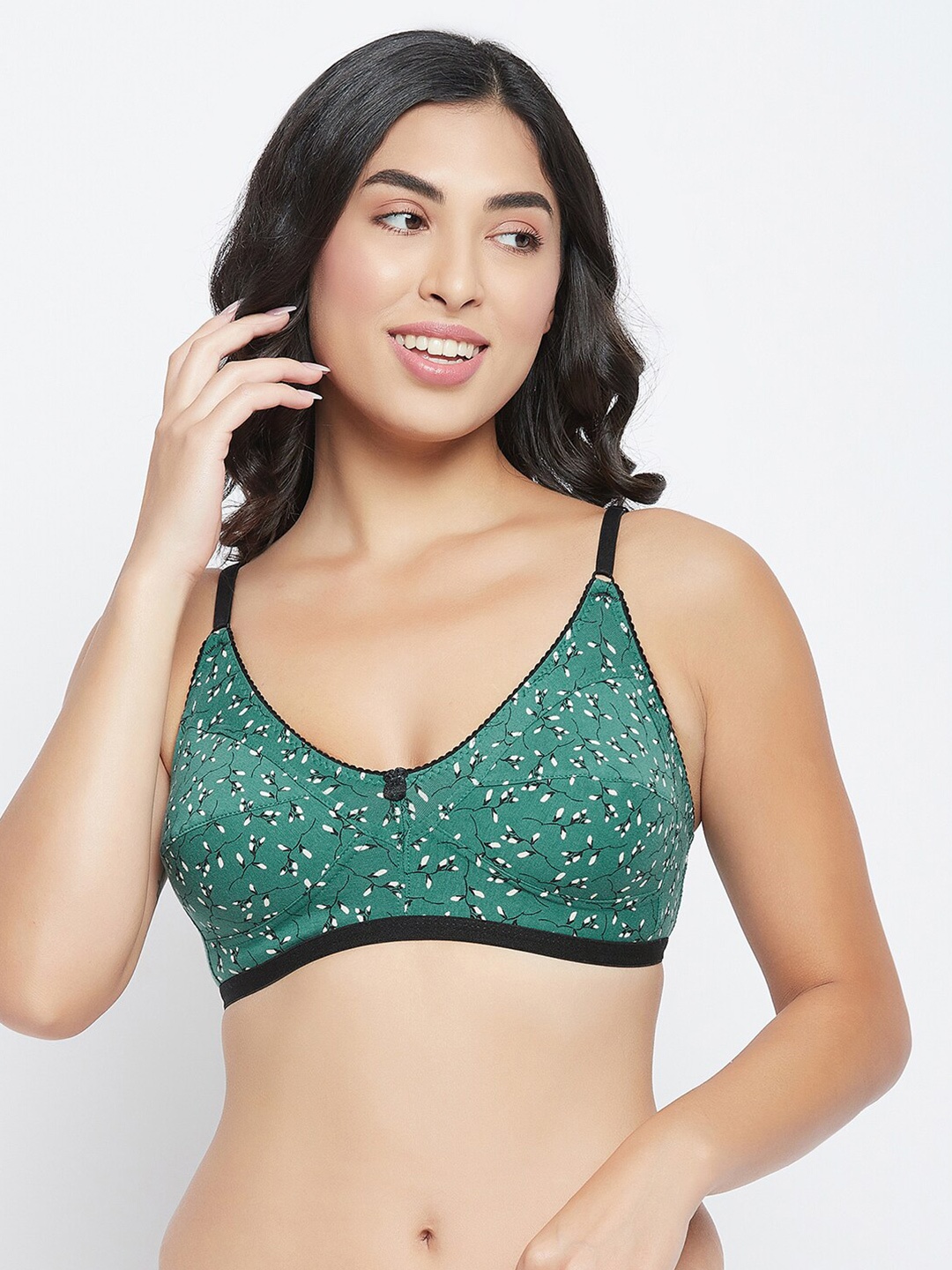 

Clovia Green Printed Non Padded Everyday Bra