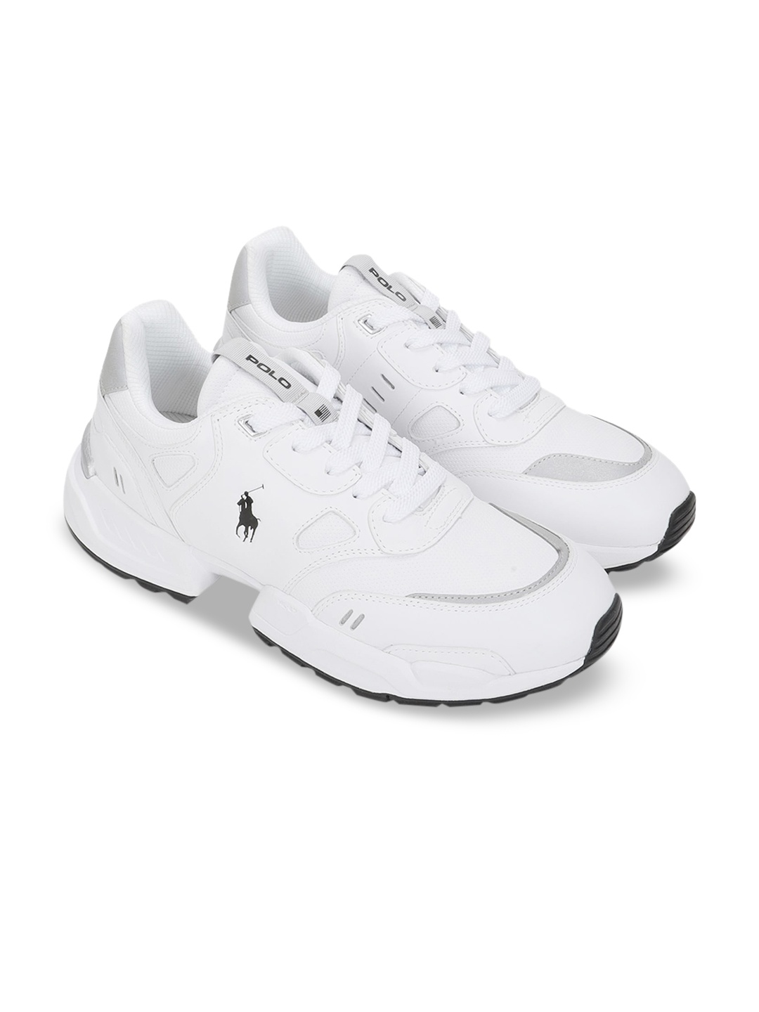 

Polo Ralph Lauren Men White Woven Design Sneakers