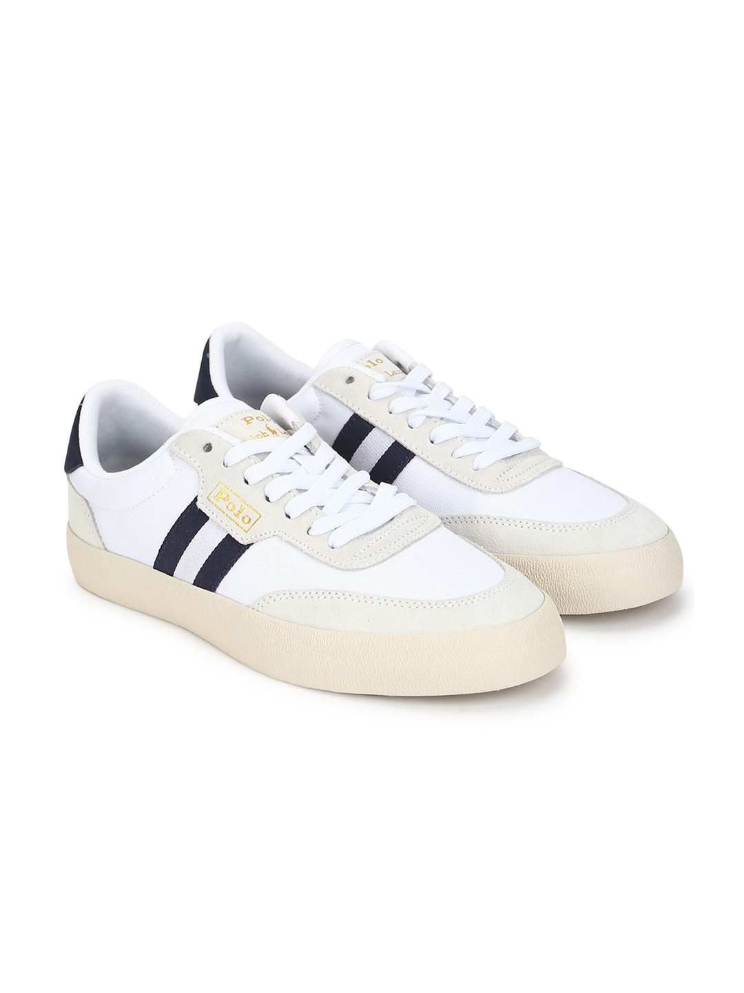 

Polo Ralph Lauren Men White Striped Sneakers
