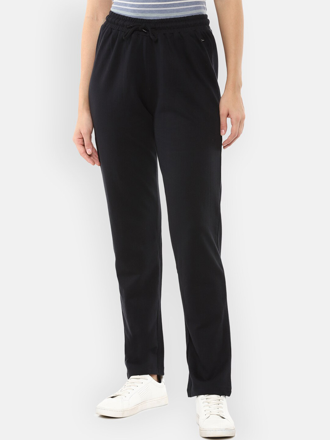 

Van Heusen Woman Black Solid Cotton Track Pants