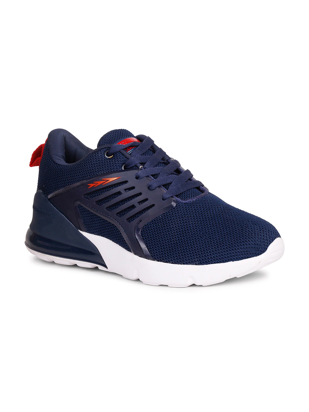 

Columbus Men Navy Blue & Red Mesh Running Non-Marking Shoes