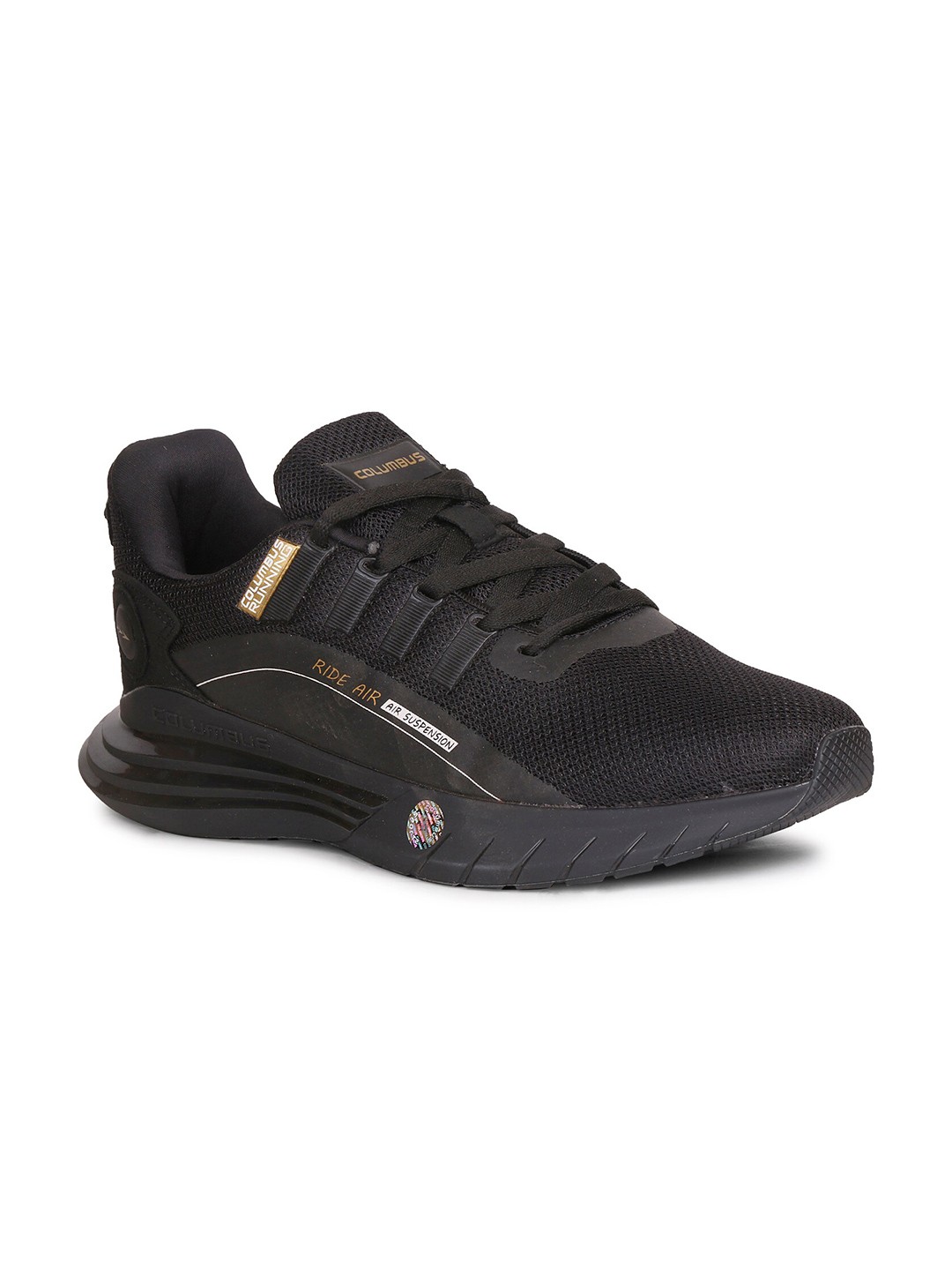 

Columbus Men Black Mesh Running Non-Marking Shoes