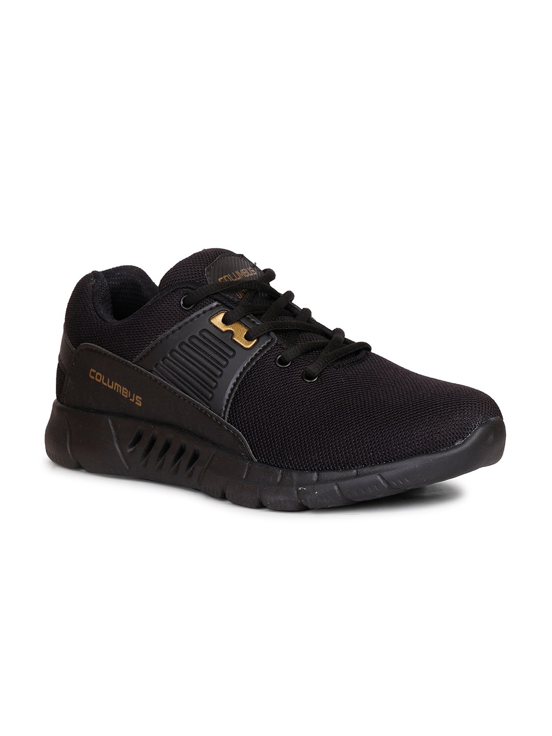 

Columbus Men Black Mesh Running Non-Marking Shoes
