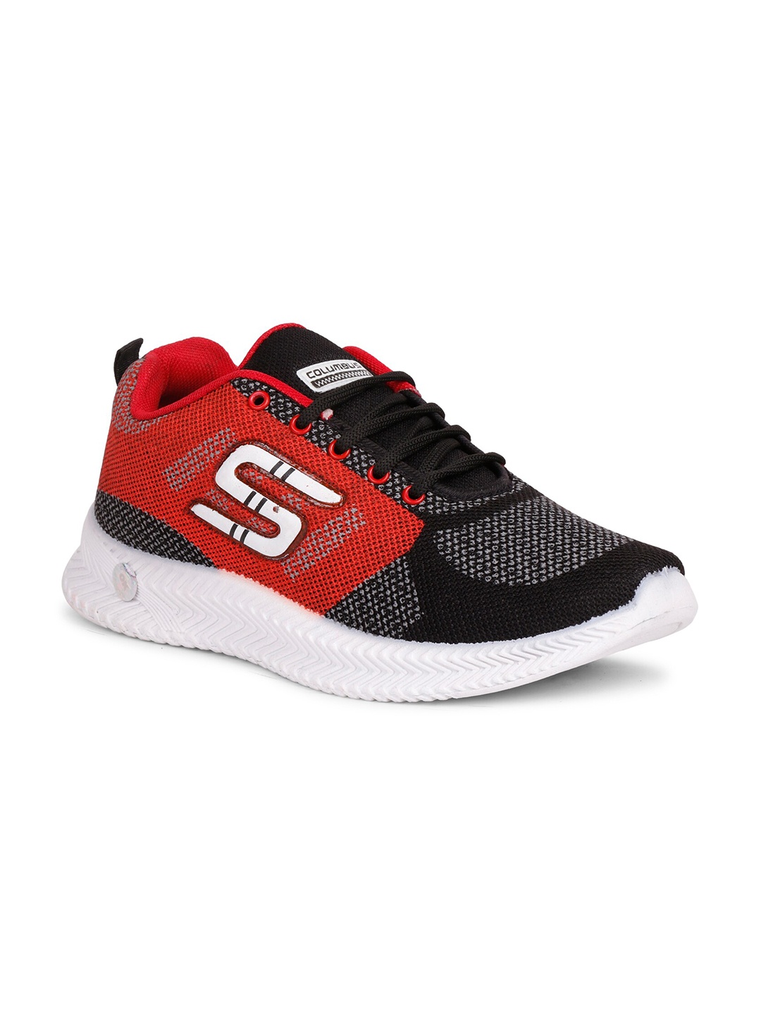 

Columbus Men Black & Red Running Shoe