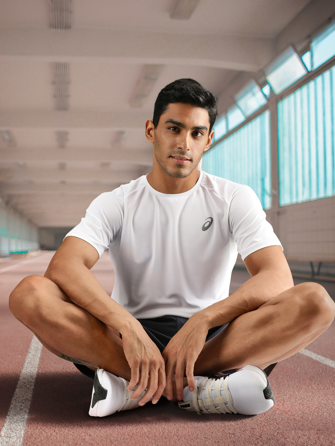 

ASICS Men White Brand Logo Printed Casual Running T-shirt