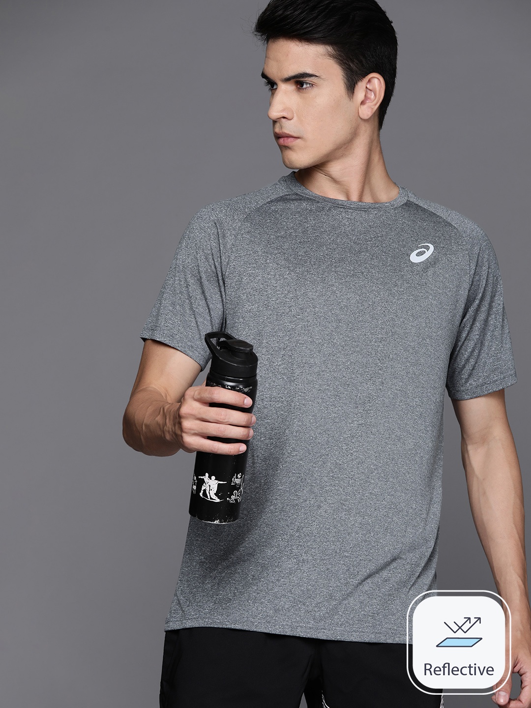 

ASICS Raglan Sleeves Heather Regular Fit T-shirt, Grey