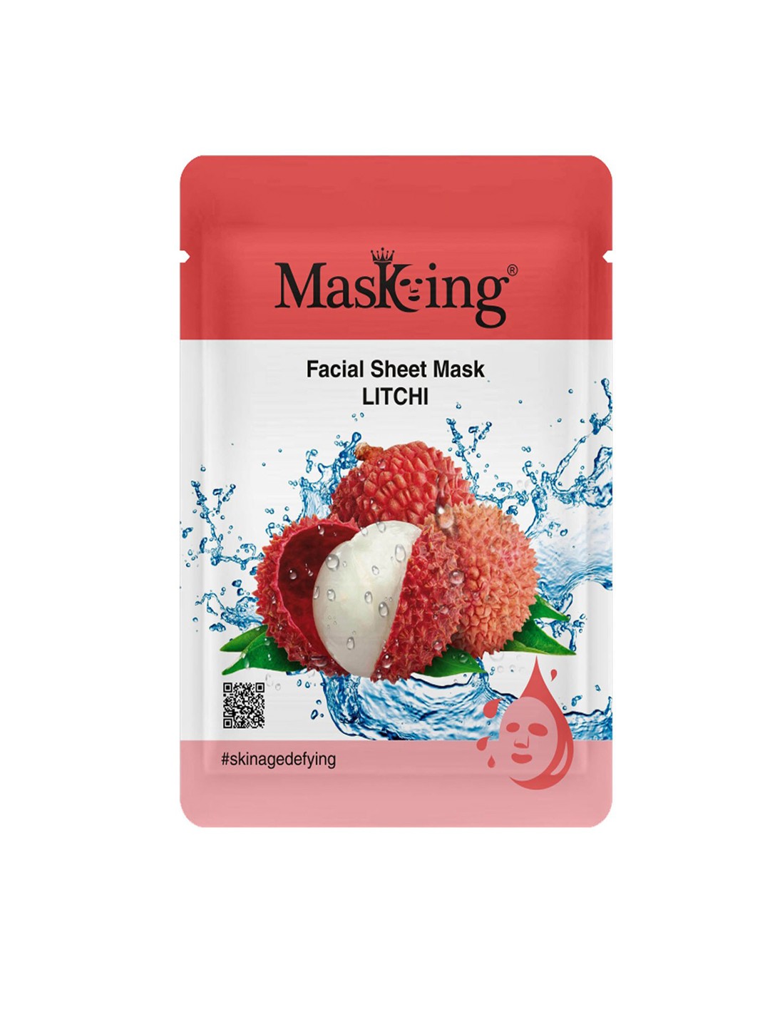

MasKing Litchi Facial Sheet Mask - 20 ml, Pink