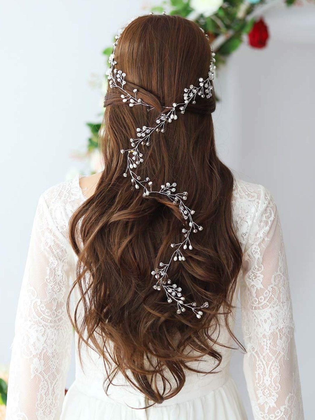 

Yellow Chimes Women Silver-Toned Embellished Tiara
