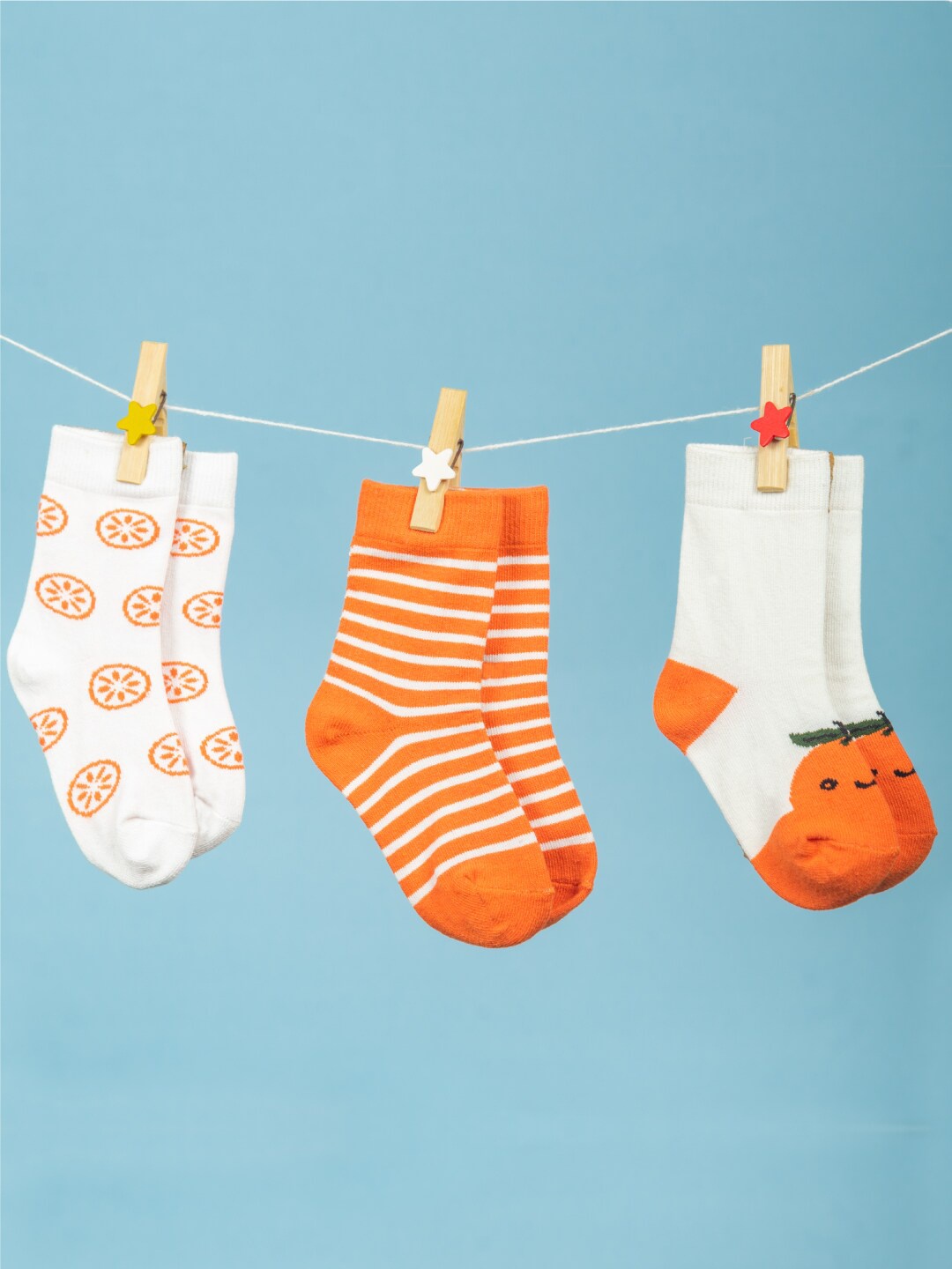 

Mylo Infants Kids Pack Of 3 Socks, Orange